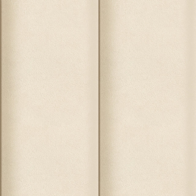 Velvet Padded Headboard Effect Wide Panel Wallpaper in Soft Cream