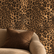 Vintage Leopard Wallpaper in Brown and Black