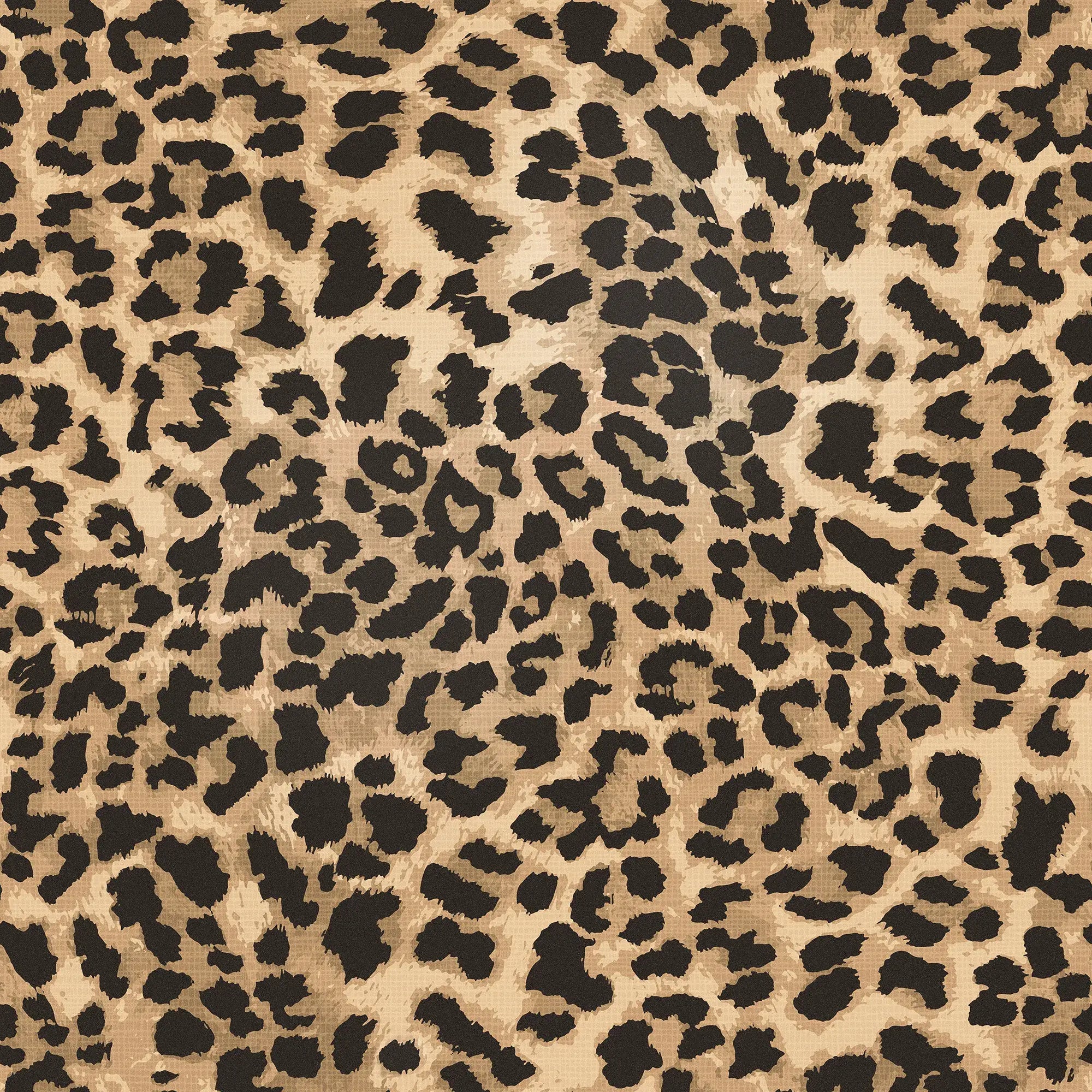 Vintage Leopard Wallpaper in Brown and Black