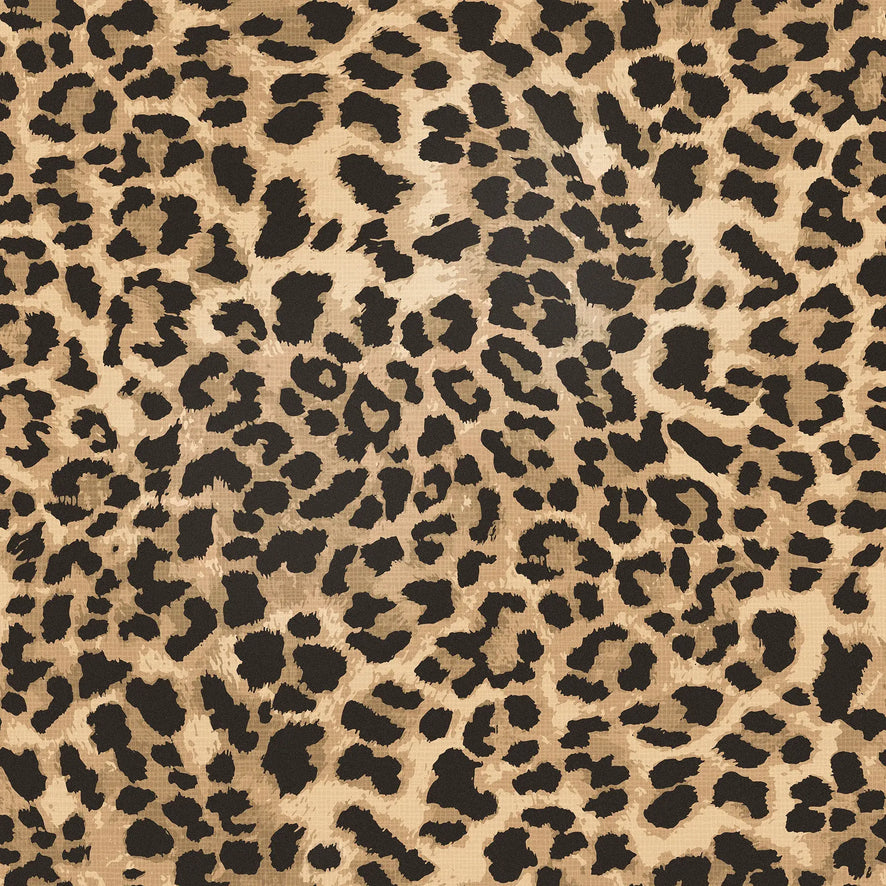 Vintage Leopard Wallpaper in Brown and Black