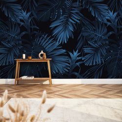 Midnight Tropics Mural in Navy