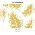 Paradise Palm Fronds Mural in Golden Yellow