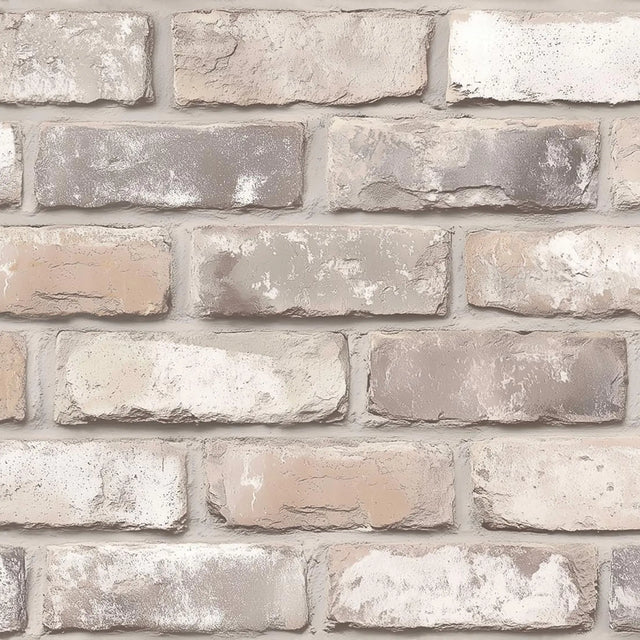Wandsworth Brick Wallpaper in Grey and Beige