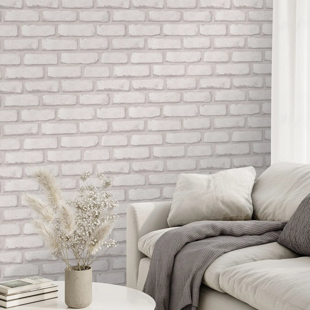 Wandsworth Brick Wallpaper in White