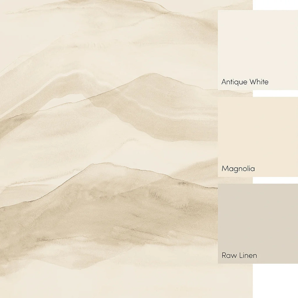 Watercolour Mountains Mural in Natural Lime Wash