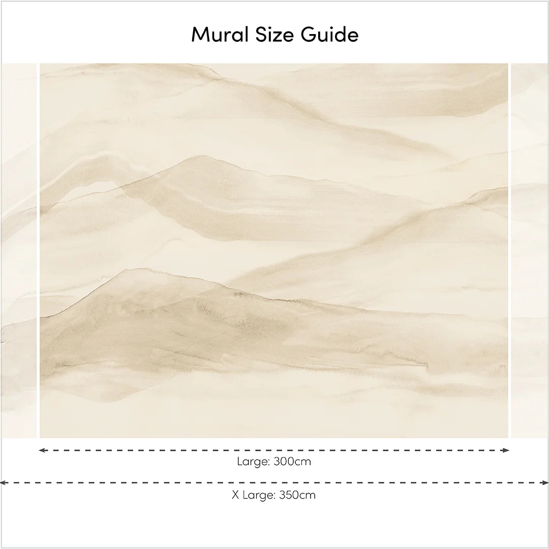 Watercolour Mountains Mural in Natural Lime Wash