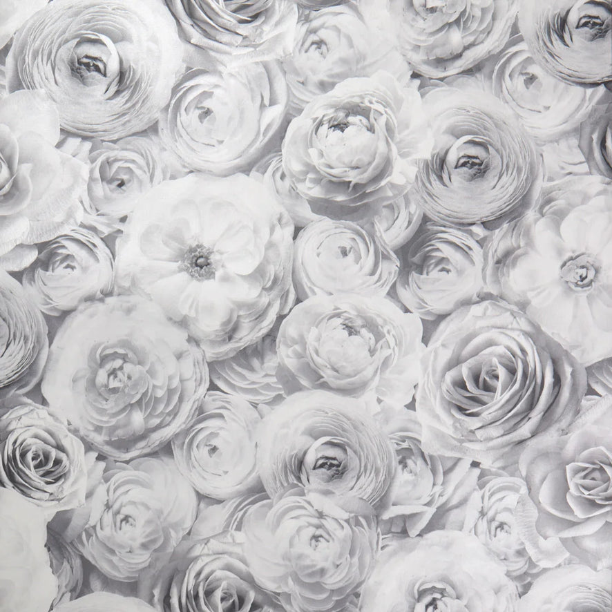 Wild Rose Wallpaper in Silver