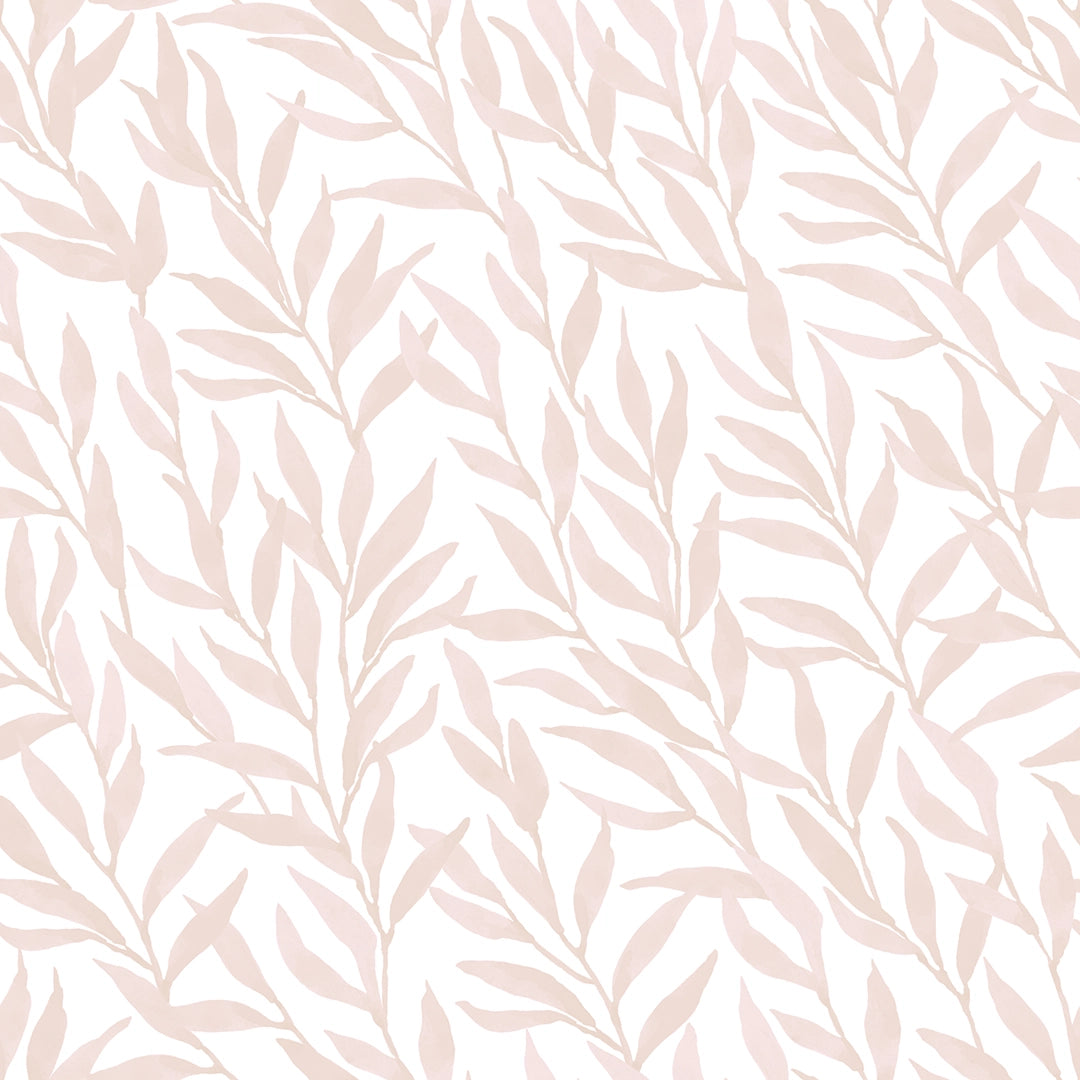 Sample of Willow Leaf Wallpaper in Pink