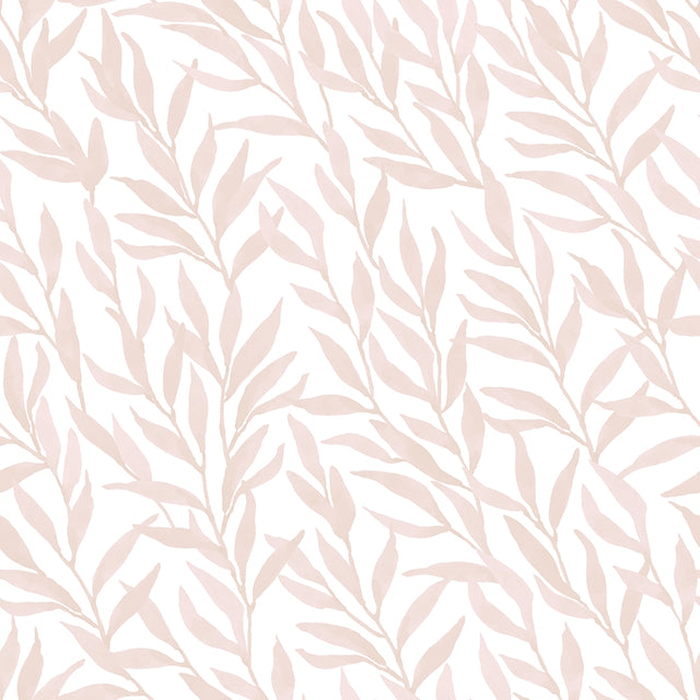 Willow Leaf Wallpaper in Pink