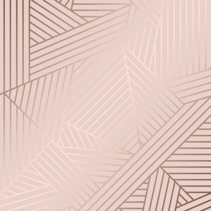 Wingate Geometric Wallpaper in Pink and Rose Gold