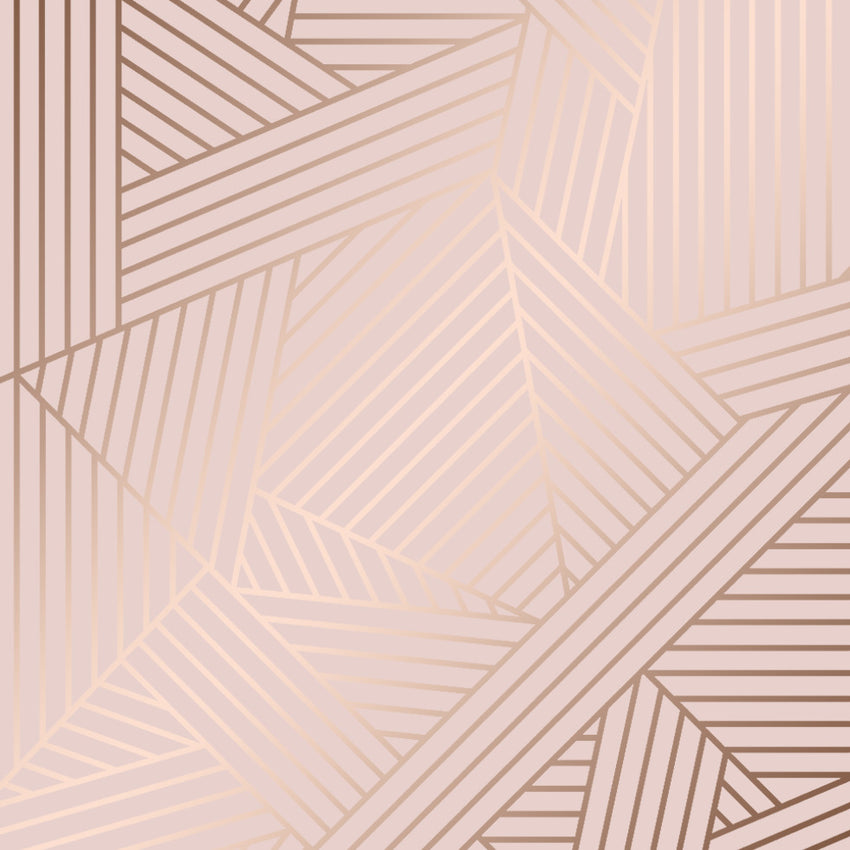 Wingate Geometric Wallpaper in Pink and Rose Gold