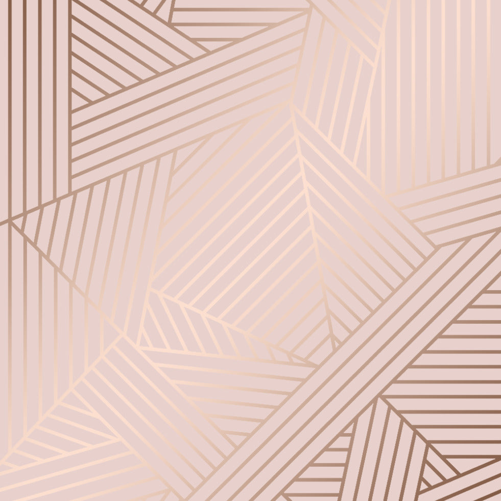 Wingate Geometric Wallpaper in Pink and Rose Gold