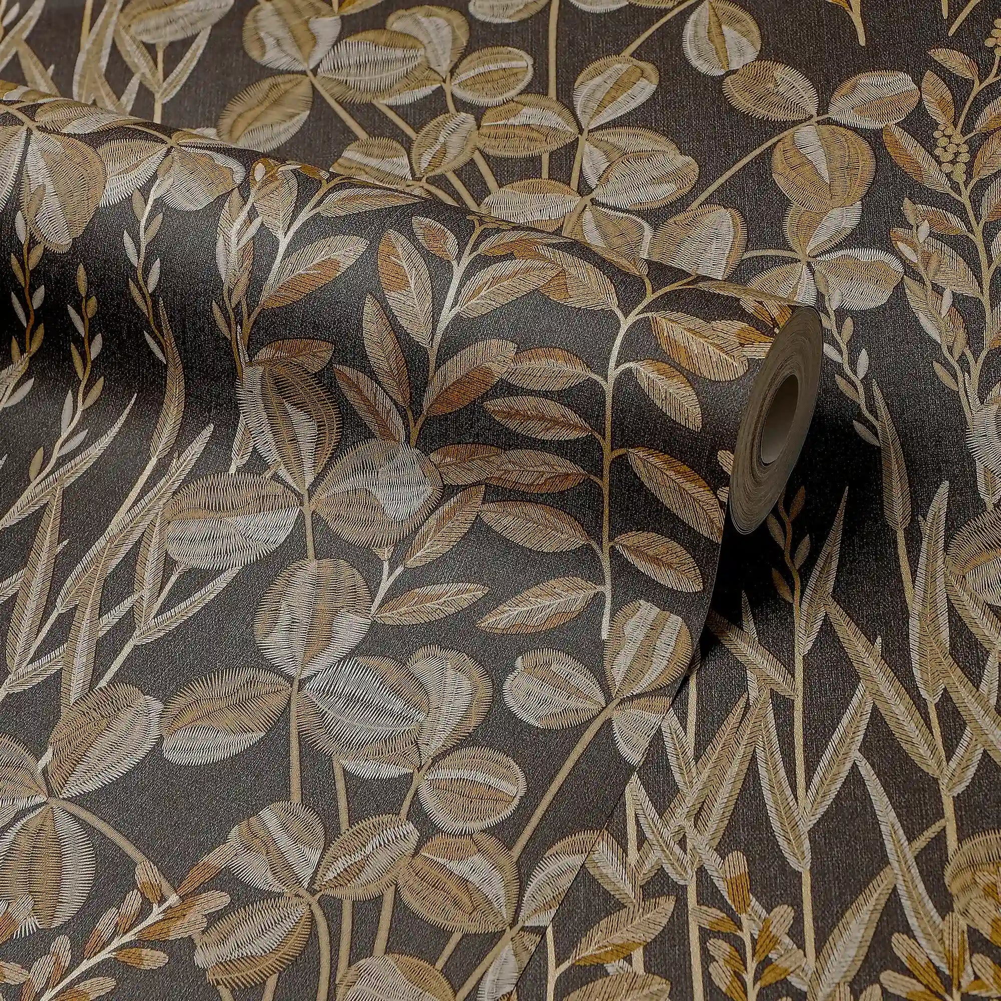 Woodland Meadow Wallpaper in Graphite
