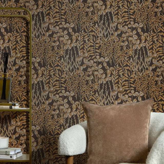 Woodland Meadow Wallpaper in Graphite