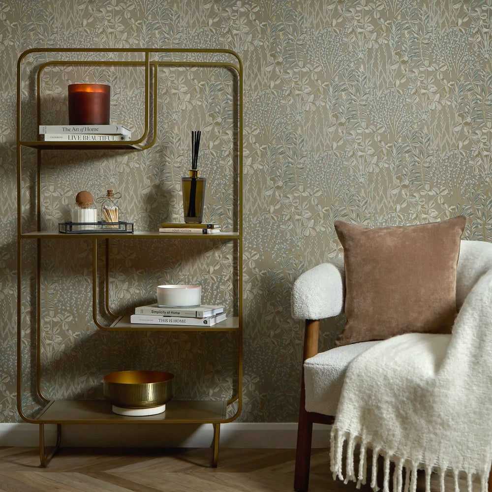Woodland Meadow Wallpaper in Sage