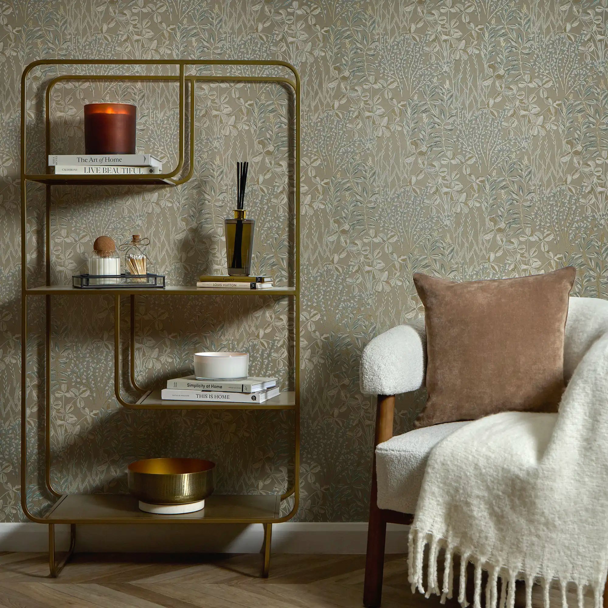 Woodland Meadow Wallpaper in Sage
