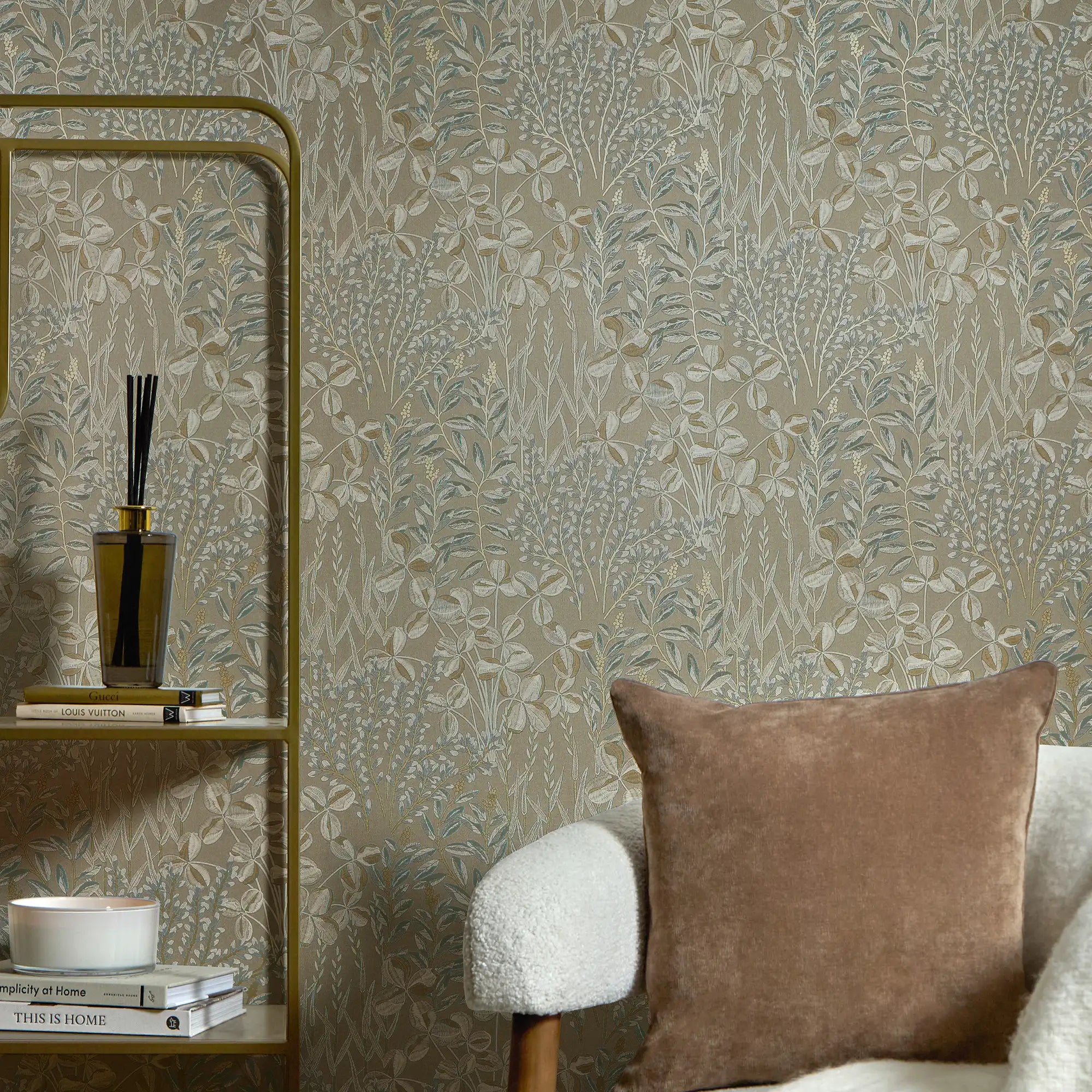Woodland Meadow Wallpaper in Sage