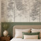 Woodland Whisper Panel Wallpaper in Sage Green
