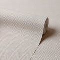 Woven Herringbone Wallpaper in Beige