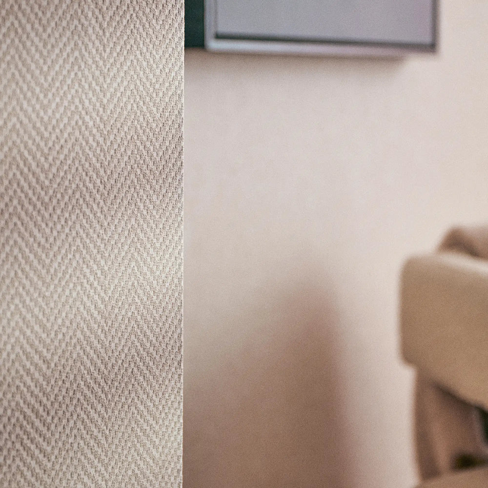 Woven Herringbone Wallpaper in Beige