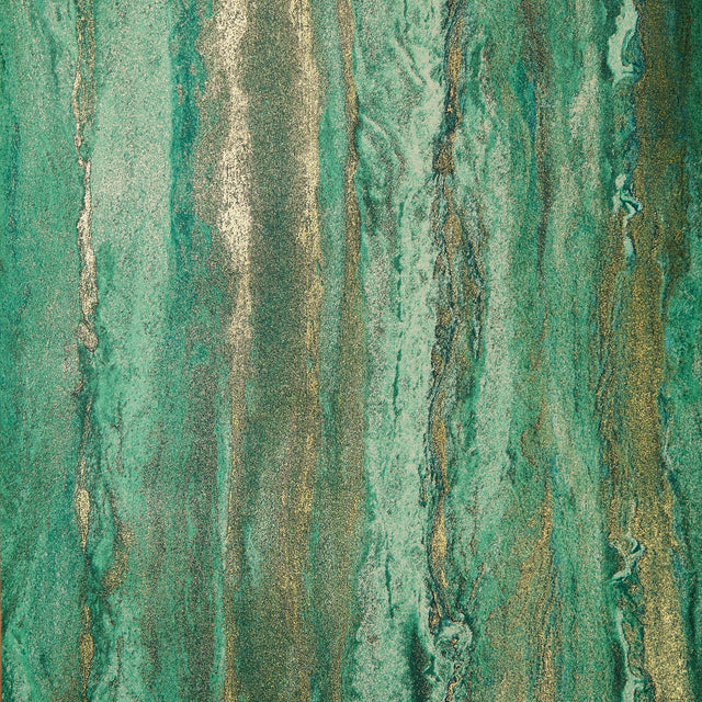 Zurich Metallic Wallpaper in Emerald and Metallic Gold