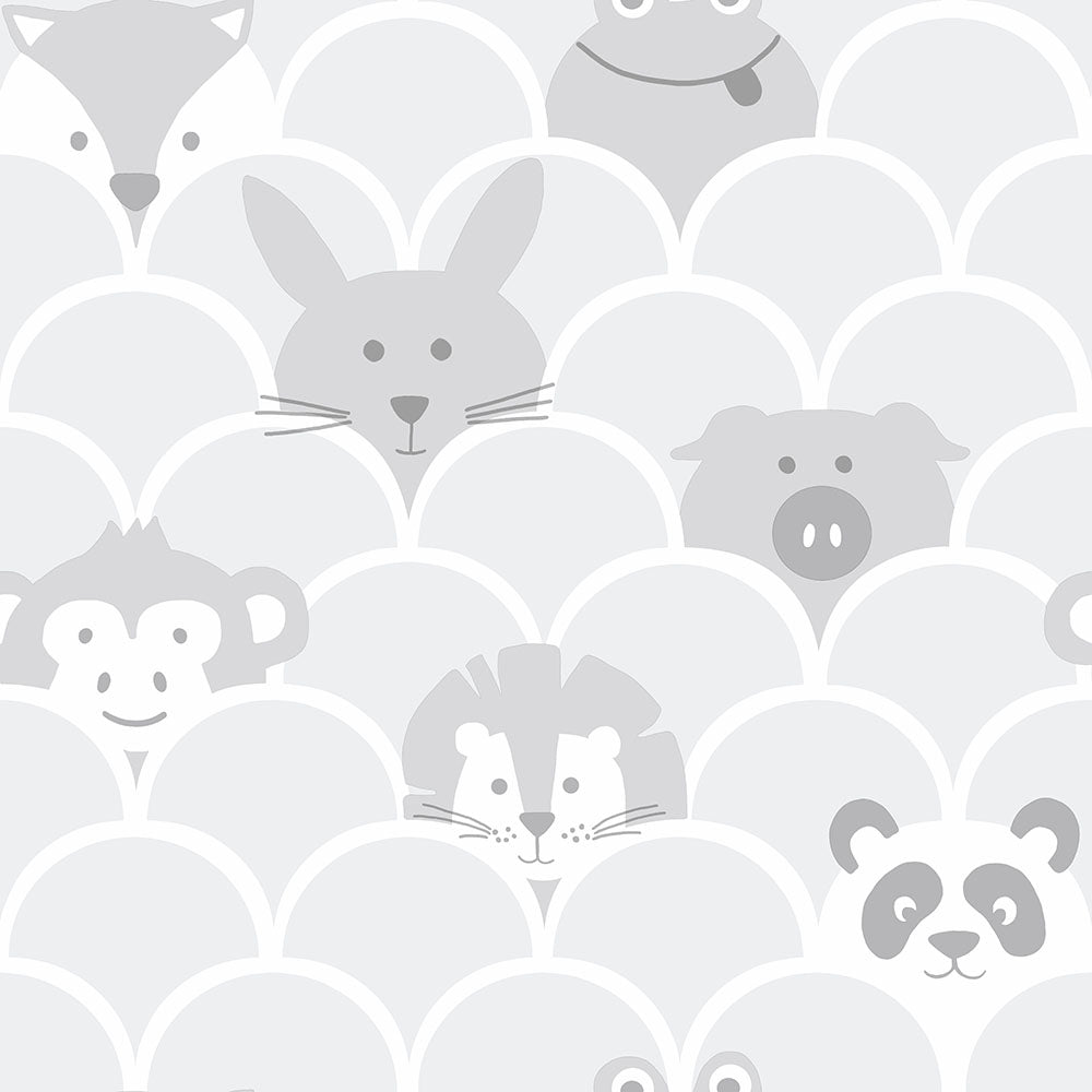 Hide and Seek Wallpaper in Grey