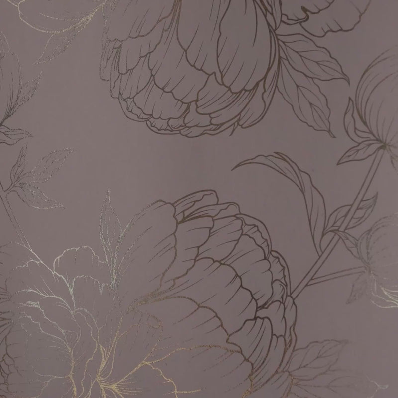 Thumbnail for Flora Wallpaper in Lilac with Gold Foil