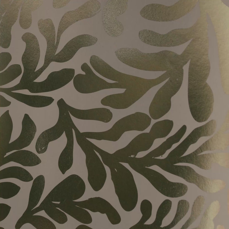 Thumbnail for Coral Leaf Wallpaper in Sage Green with Gold Foil