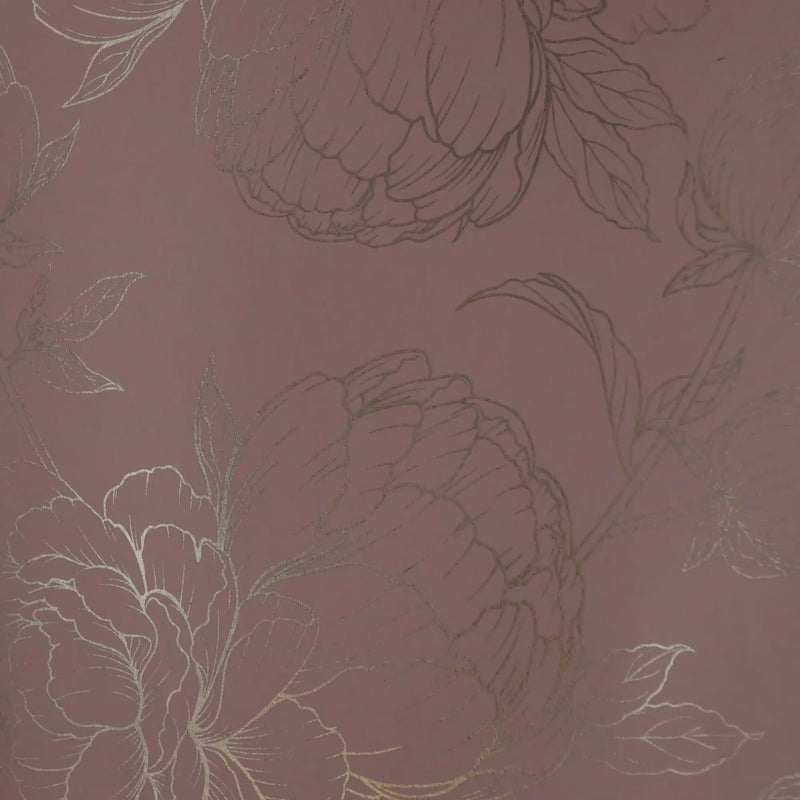 Thumbnail for Flora Wallpaper in Pink with Gold Foil