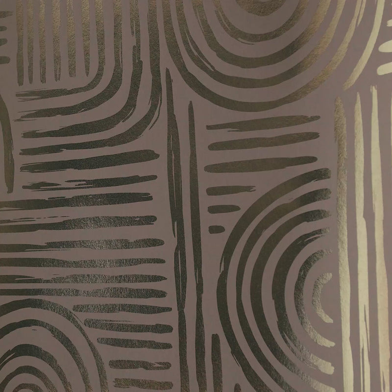 Thumbnail for Raffia Curve Wallpaper in Beige with Gold Foil