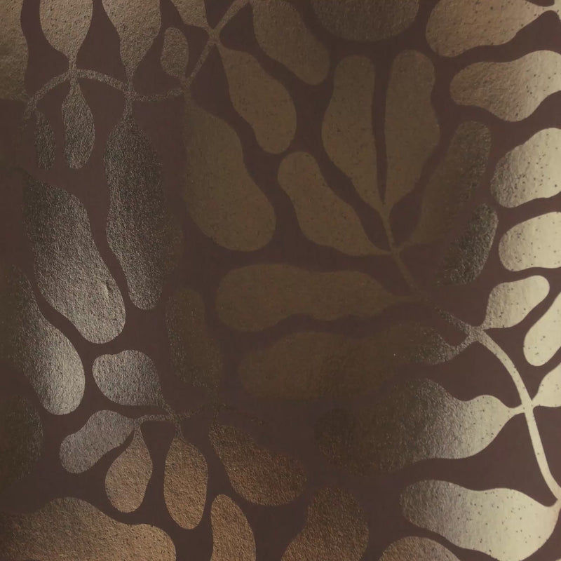 Thumbnail for Coral Reef Wallpaper in Mocha with Gold Foil
