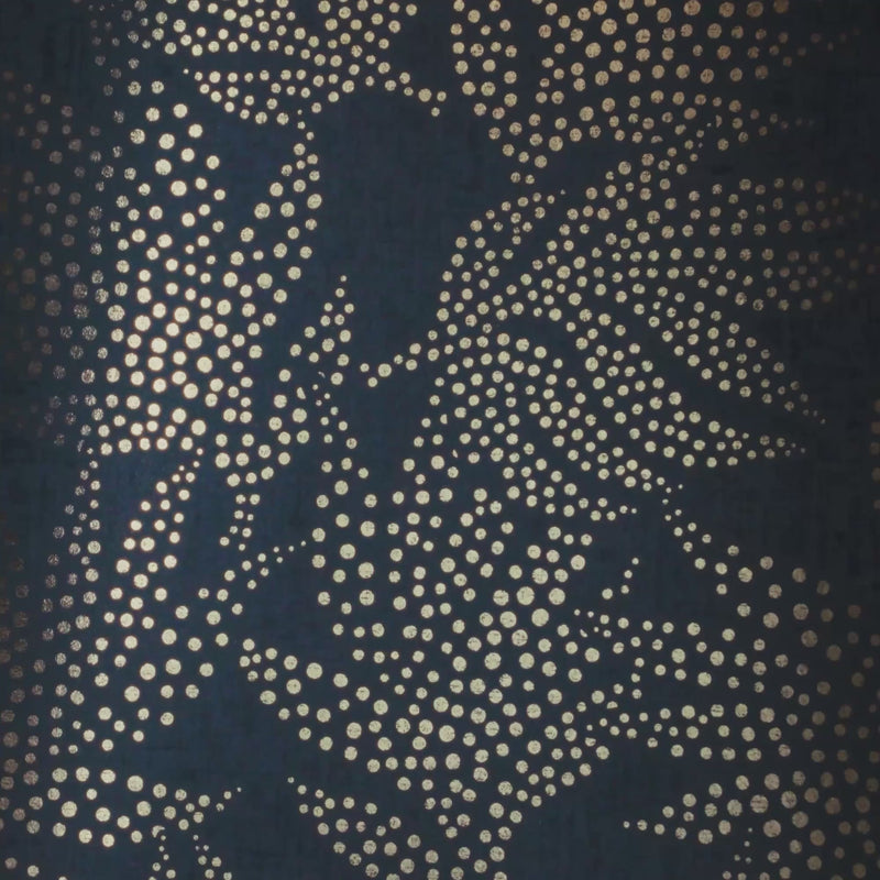 Thumbnail for Large Speckled Leaf Wallpaper in Navy with Gold Foil
