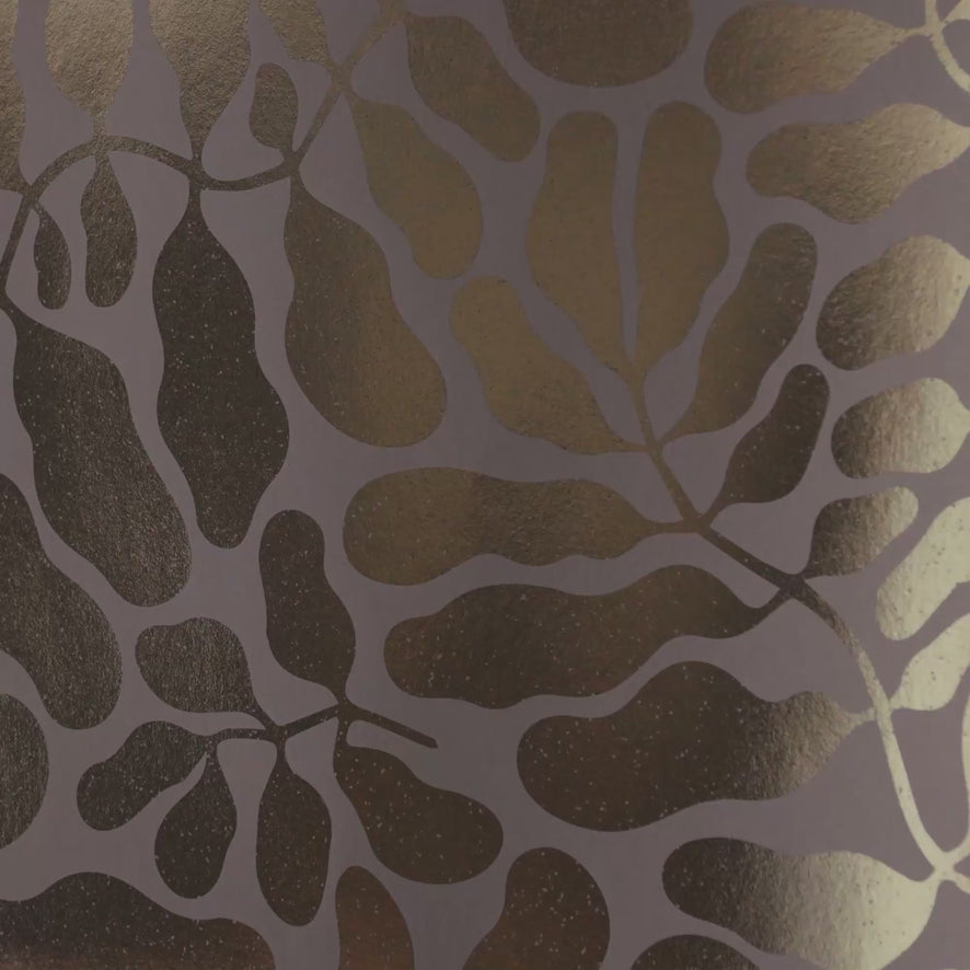 Coral Reef Wallpaper in Grey with Gold Foil