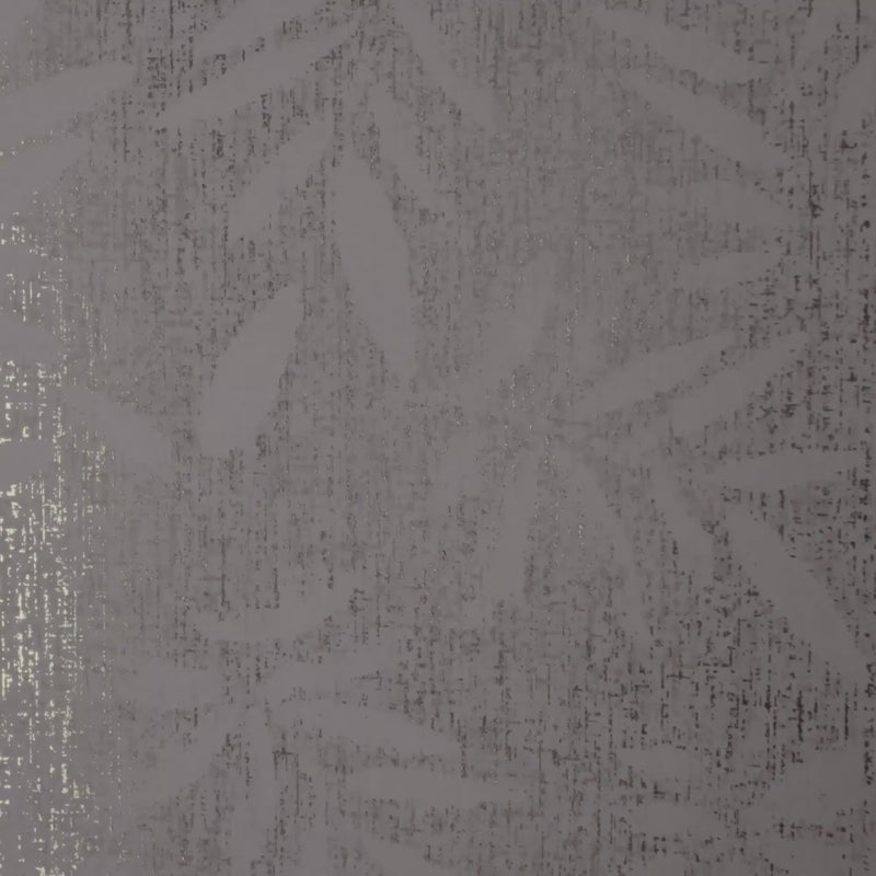 Thumbnail for Linen Leaf Wallpaper in Grey with Gold Foil