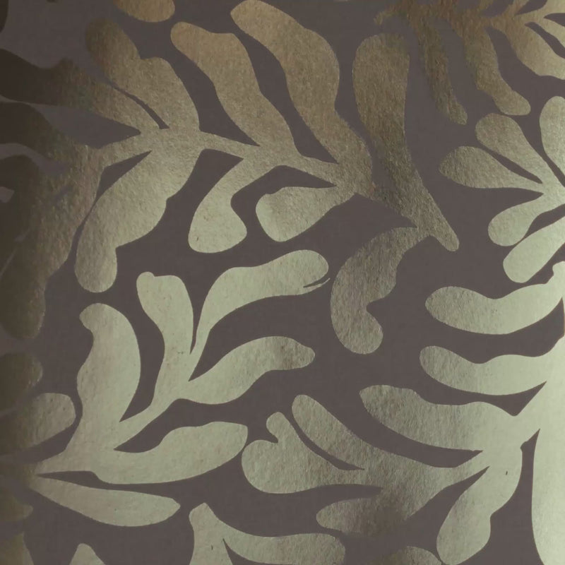 Thumbnail for Coral Leaf Wallpaper in Almond with Gold Foil
