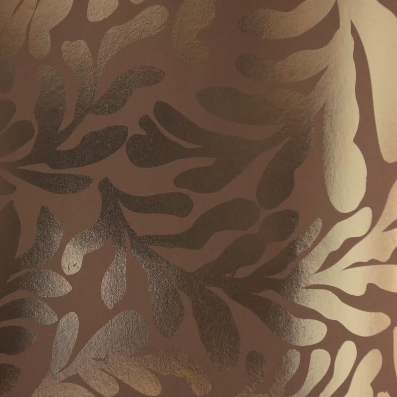 Thumbnail for Coral Leaf Wallpaper in Caramel with Gold Foil