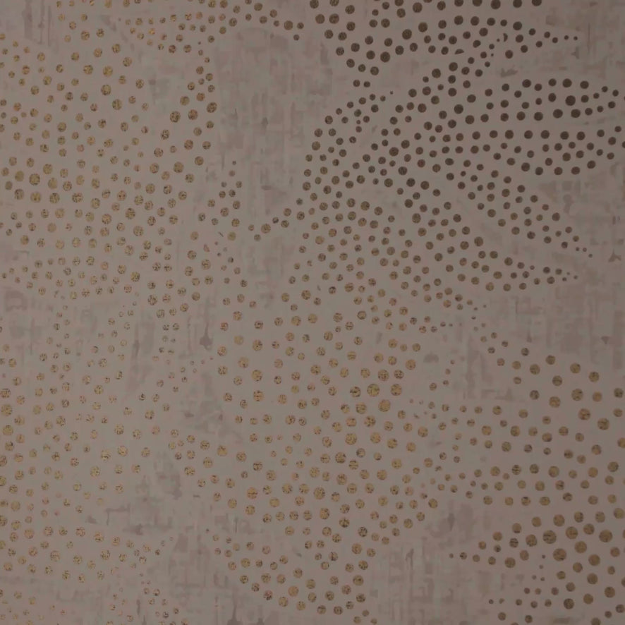 Large Speckled Leaf Wallpaper in Cream with Gold Foil