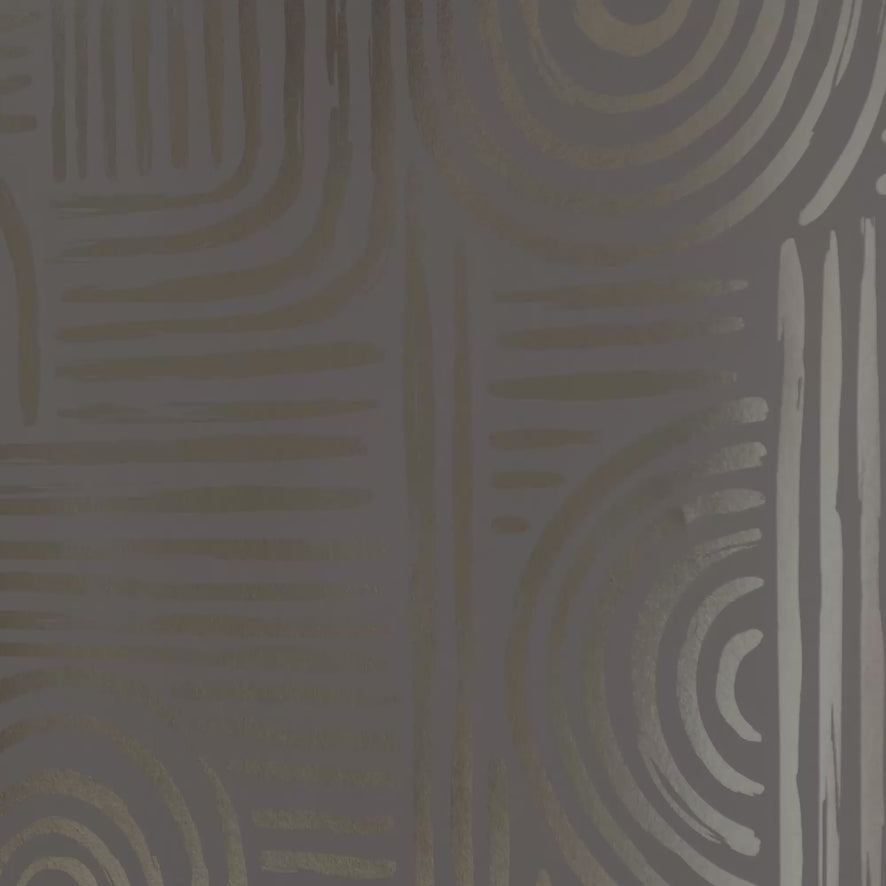 Raffia Curve Wallpaper in Grey with Gold Foil