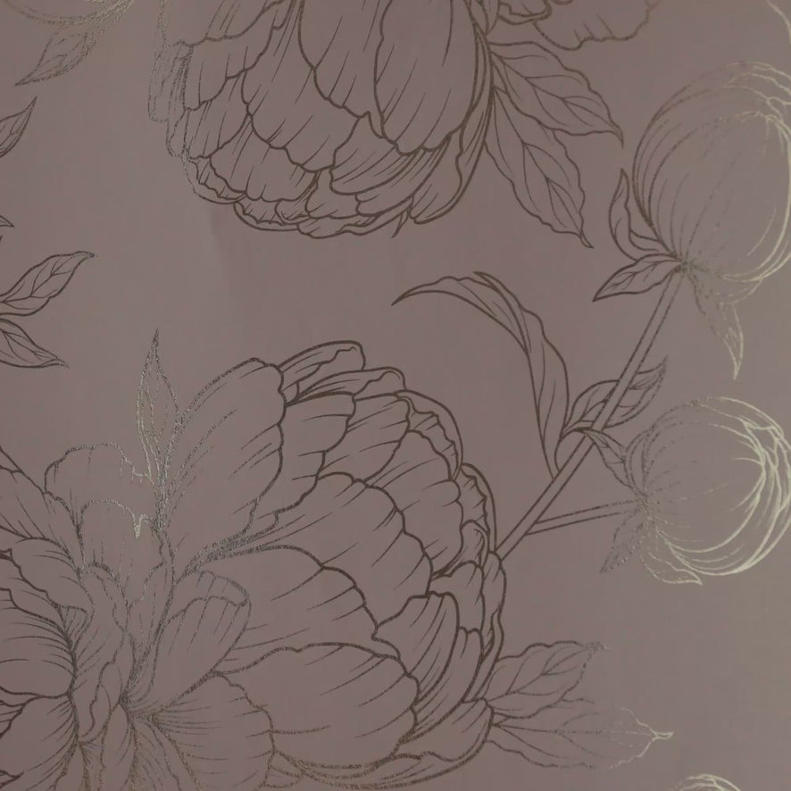 Flora Wallpaper in Cream with Gold Foil