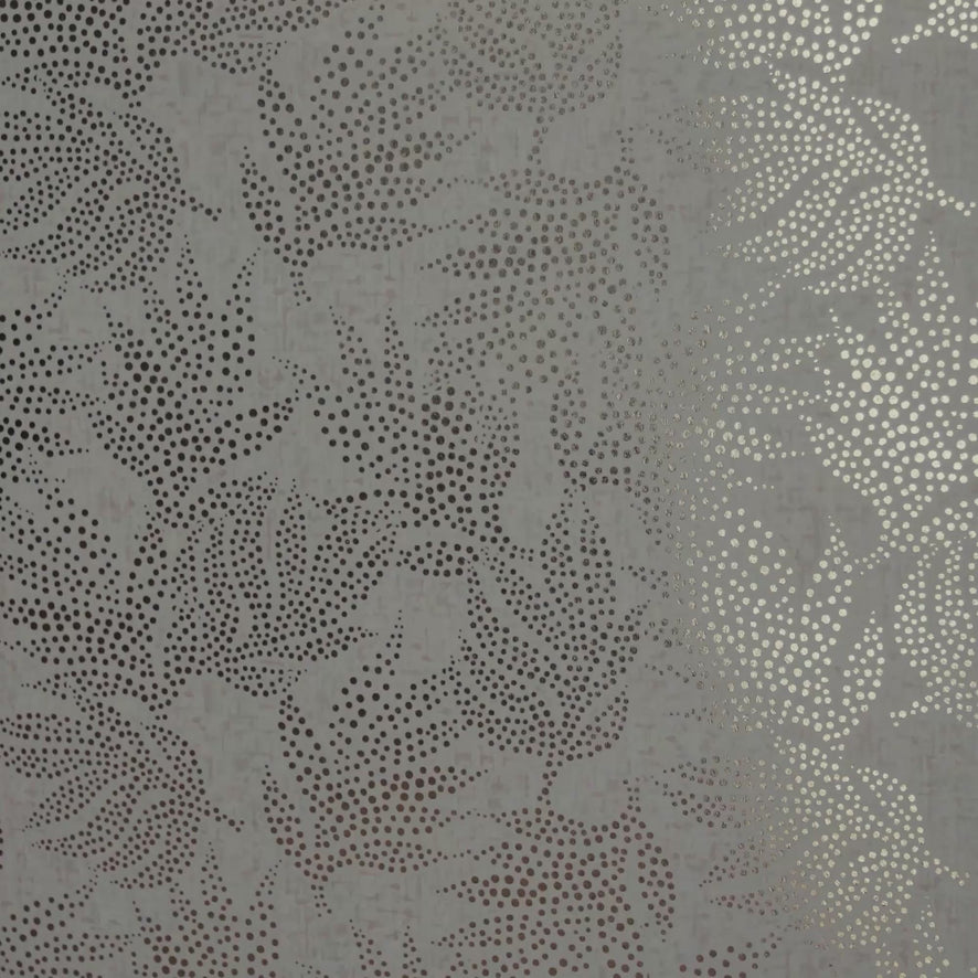 Speckled Leaf Wallpaper in Cream with Gold Foil