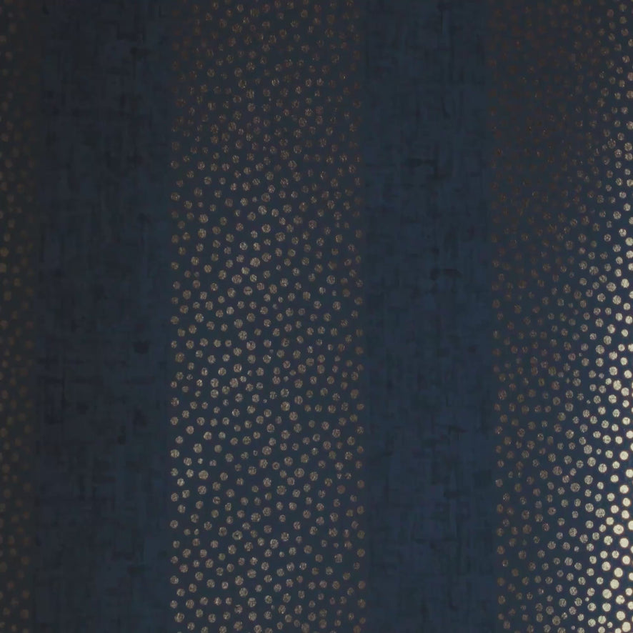 Speckled Stripe Wallpaper in Navy with Gold Foil