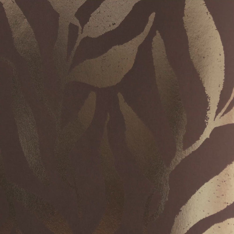 Thumbnail for Olive Leaf Wallpaper in Chocolate with Gold Foil