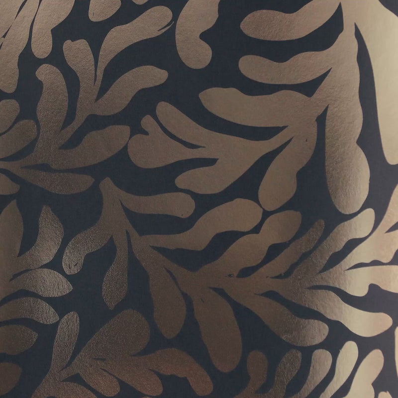 Thumbnail for Coral Leaf Wallpaper in Navy with Gold Foil