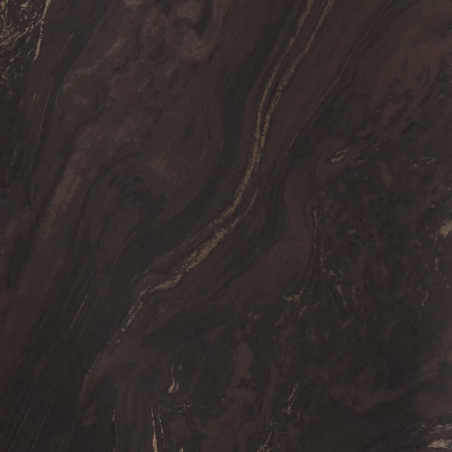 Gold Marble Wallpaper in Chocolate with Gold Foil